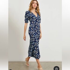 Rails Zahara Navy Flora Midi Dress Size S NWOT